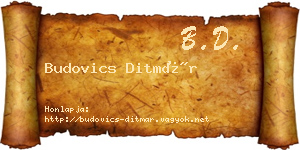 Budovics Ditmár névjegykártya